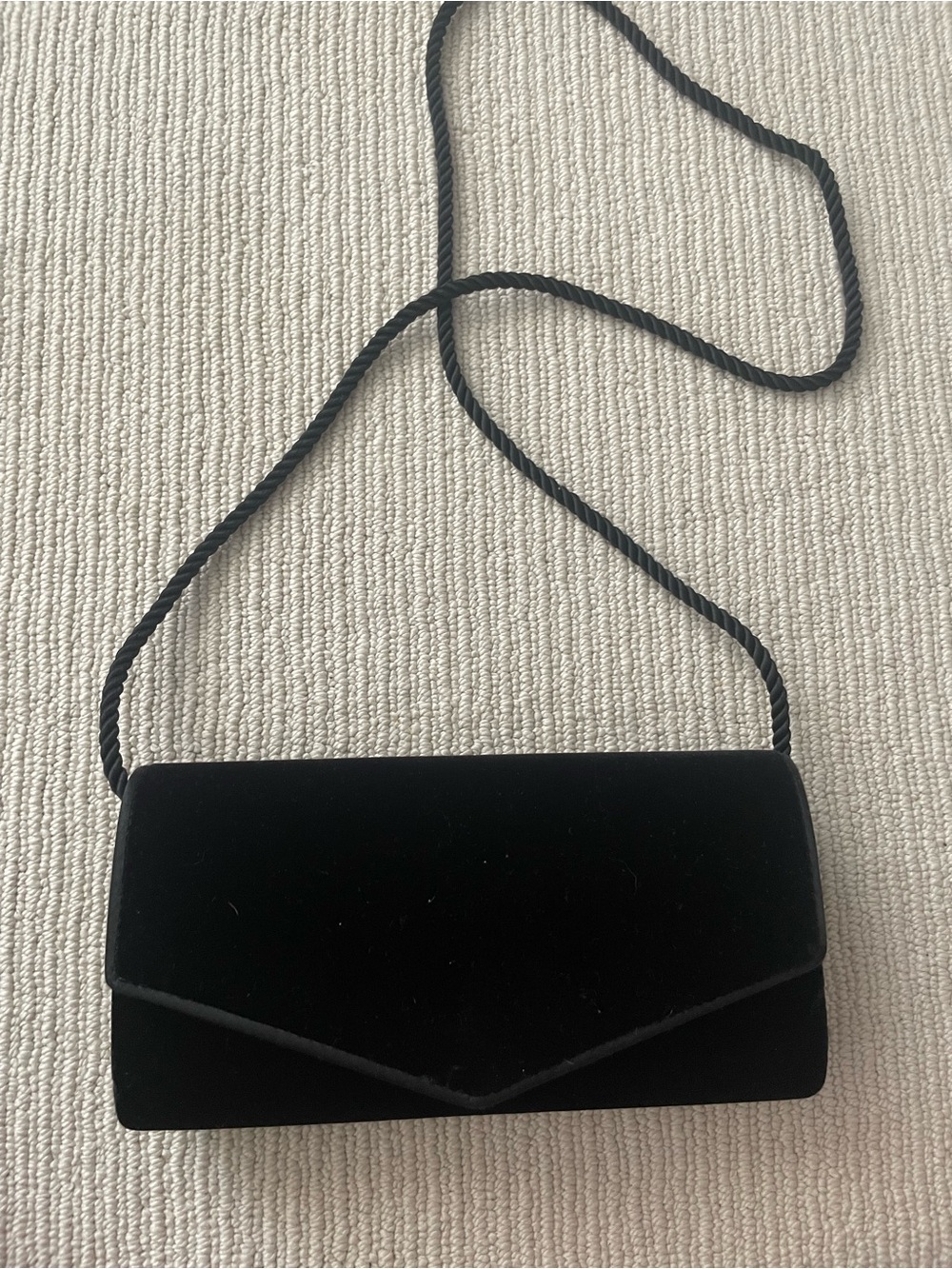 Lord & Taylor Black Velvet Envelope Crossbody Bag
